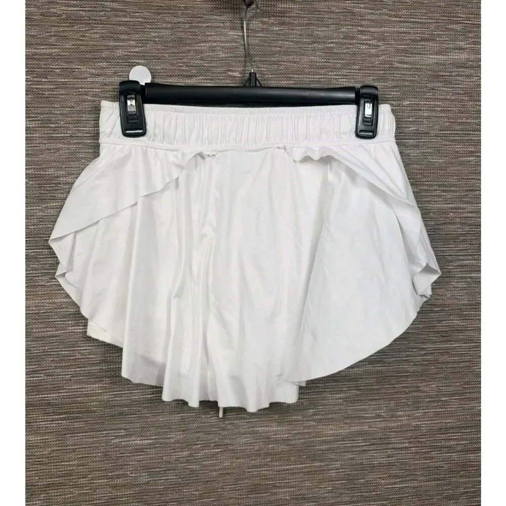 Free People Movement On Point Skort Size S White Built in Shorts Pull On